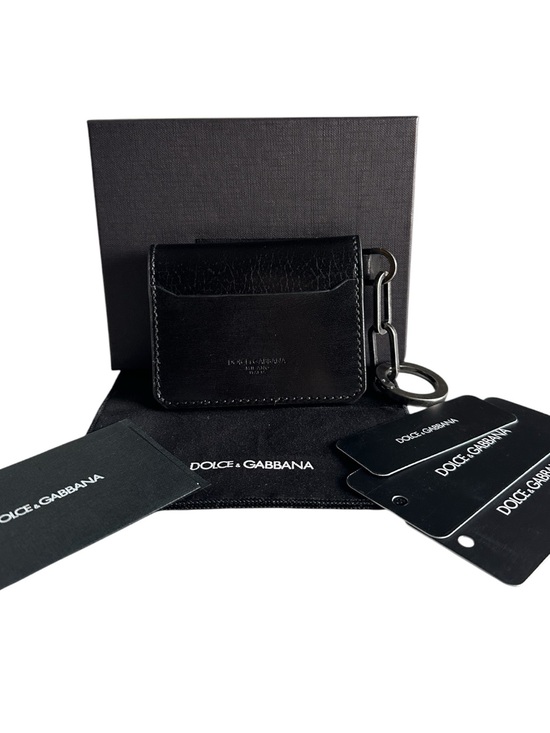 Dolce & Gabbana Other - Dolce & Gabbana Black Leather Card Holder Keychain Wallet NWT and Box